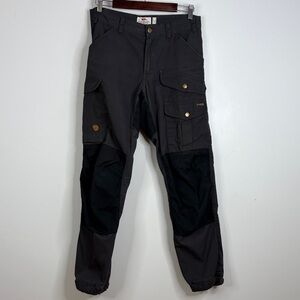 Fjallraven Cargo Pants Mens 30 31 x 31 Gray G1000 Wax Cotton Rugged Outdoors